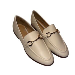 NWOT LOFT Cream Faux Leather Horsebit Loafers Women’s‎ - Size 9M